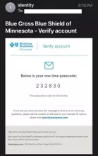 verification code email