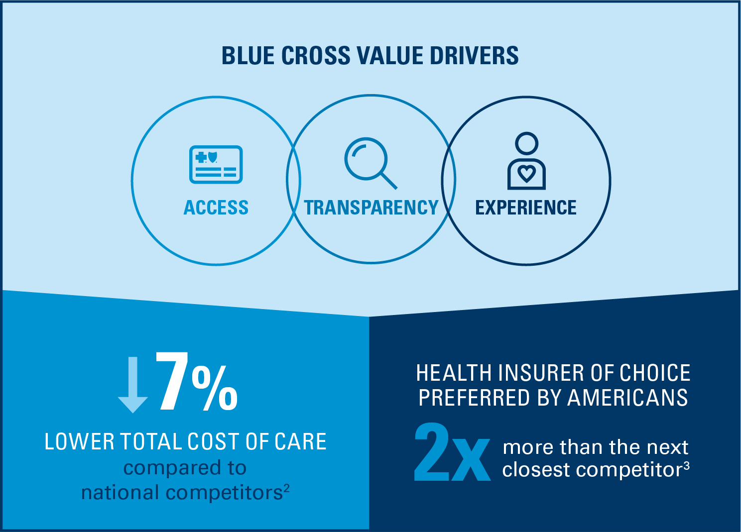 Graphic depicting Blue Cross Value Drivers