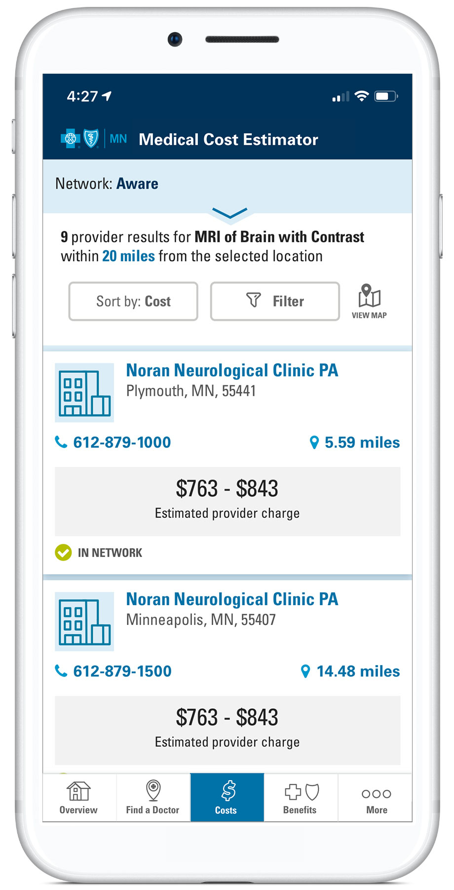 Member app Medical Cost Estimator