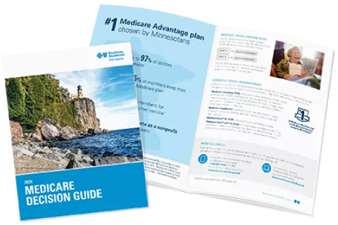 The cover and inside spread of the 2025 Medicare Decision Guide