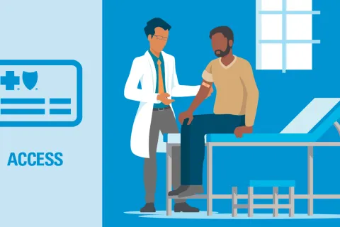 Illustration of a doctor and a patient