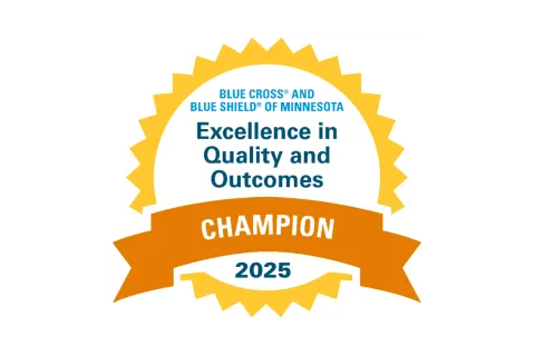 2025 Excellence in Quality and Outcomes Champion badge