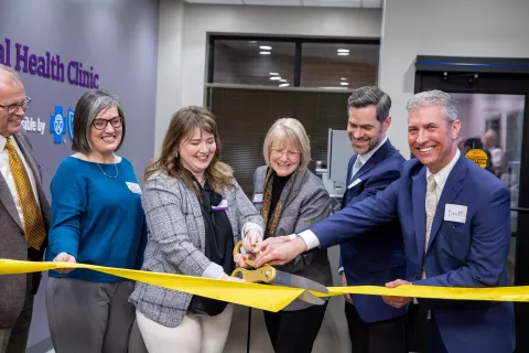 Ribbon cutting at the grand opening of Rural Behavioral Health Clinic 