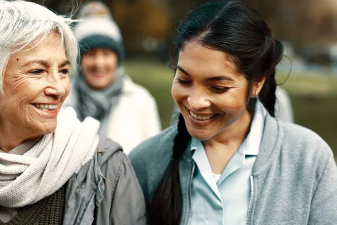 women smiling