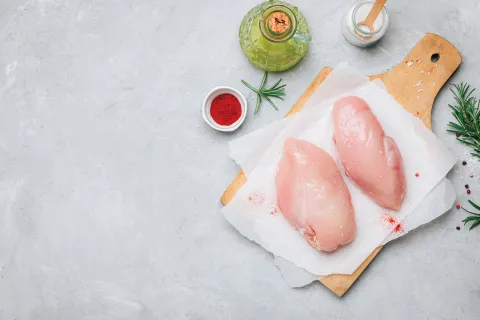 Chicken with ingredients.