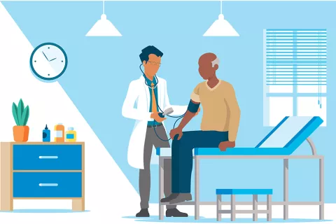 Doctor patient exam.