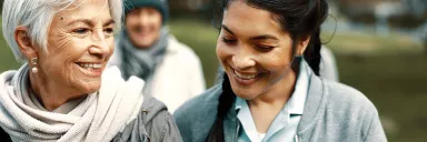 women smiling