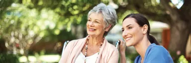 A woman with her medical staff.