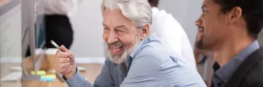 A man in a classroom.