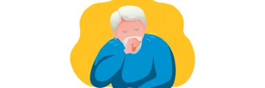 A man covers his mouth as he sneezes.