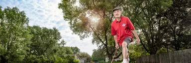 Bill Salo playing Shuffleboard.