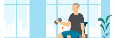 Seated alternating curl using a dumbbell
