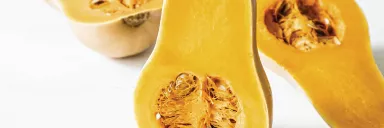 Squash cut into halves.