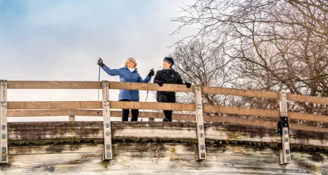 Betty Gust and her waking partner Kay Reichert.