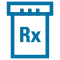 pharmacy prescription mortal pestle icon medium blue